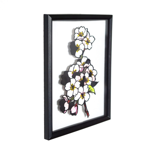切り絵×ちぎり絵】原画アート sakura -桜- アートフラワー 紙の 切り絵×ちぎり絵】原画アート sakura -桜- アートフラワー 紙の