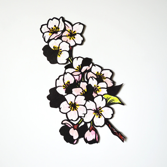 【切り絵×ちぎり絵】原画アート sakura -桜- 5枚目の画像