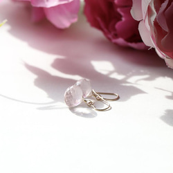 14Kgf春色玫瑰石英天然石耳釘/耳環--春天來了-- 第5張的照片