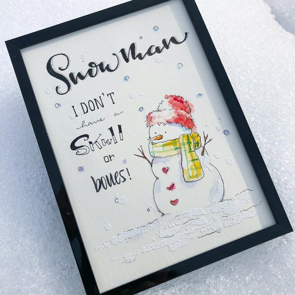 雪だるま手書きイラストとエンボス イラスト hana 通販 13299702