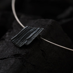 Calligraphy 墨摺 藏拙項鍊 Oxidized Silver Necklace -Concealing 第4張的照片