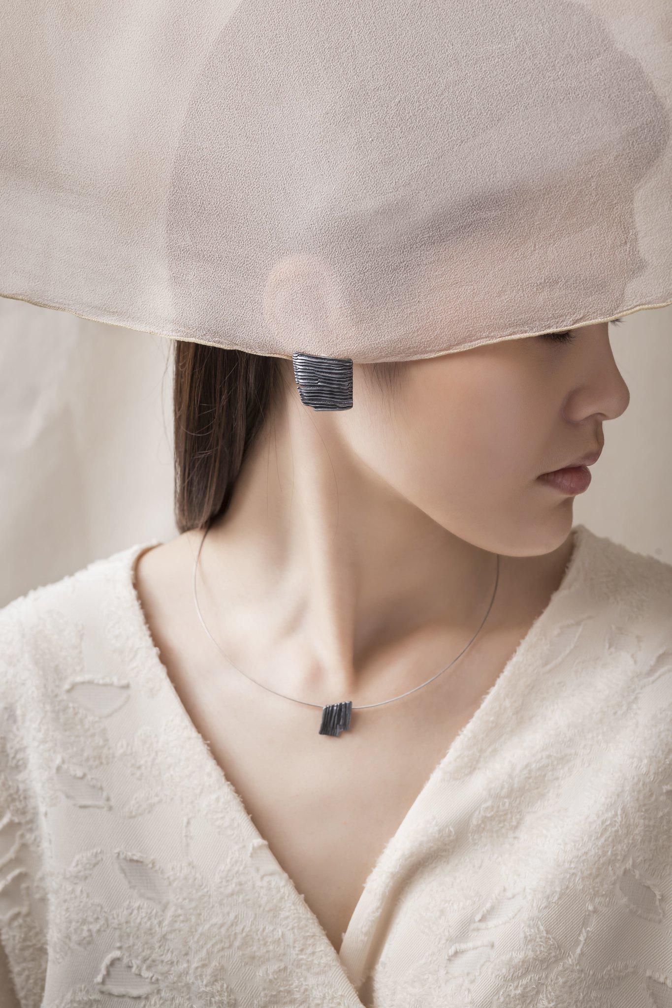 書道酸化シルバーネックレス-隠蔽