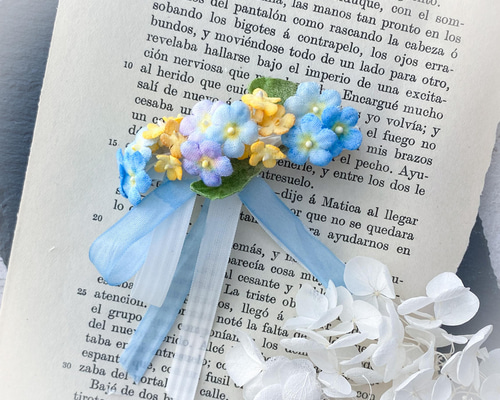 勿忘草ちゃん　13センチ　ブルーのリボン 8d0e8ad116b274def81b0243d211ab