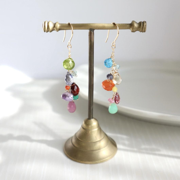 ｛ピアス/イヤリング｝14kgf/colorful earrings マルチカラー 7枚目の画像