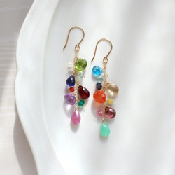 ｛ピアス/イヤリング｝14kgf/colorful earrings マルチカラー 2枚目の画像