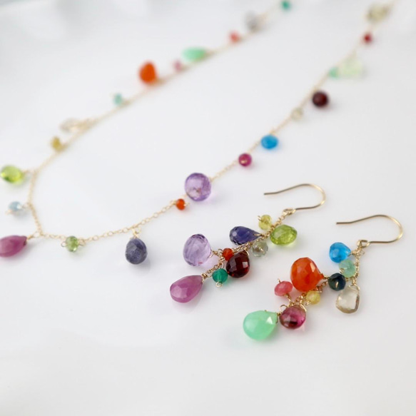 ｛ピアス/イヤリング｝14kgf/colorful earrings マルチカラー 10枚目の画像