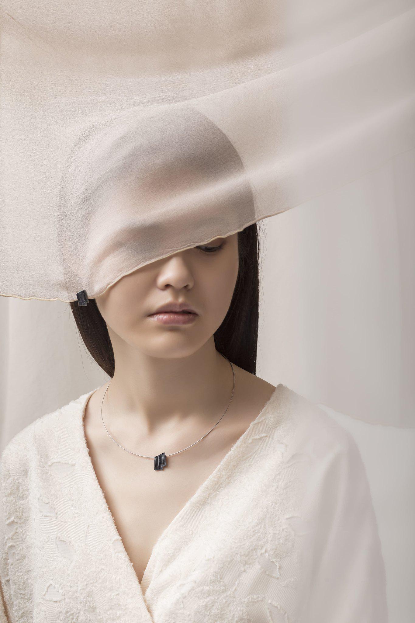 書道酸化シルバーピアス-隠蔽