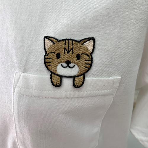 そら様パネル☆ワッペンポケット ネコちゃん☆ ハンカチ受付 そら様