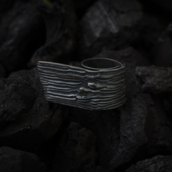 Calligraphy 墨摺 飄肆戒指 Oxidized Silver Ring - Dragging 第2張的照片