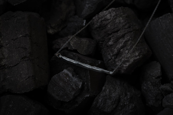 Calligraphy 墨摺 節理項鍊 Oxidized Silver Necklace - Pausing 第3張的照片