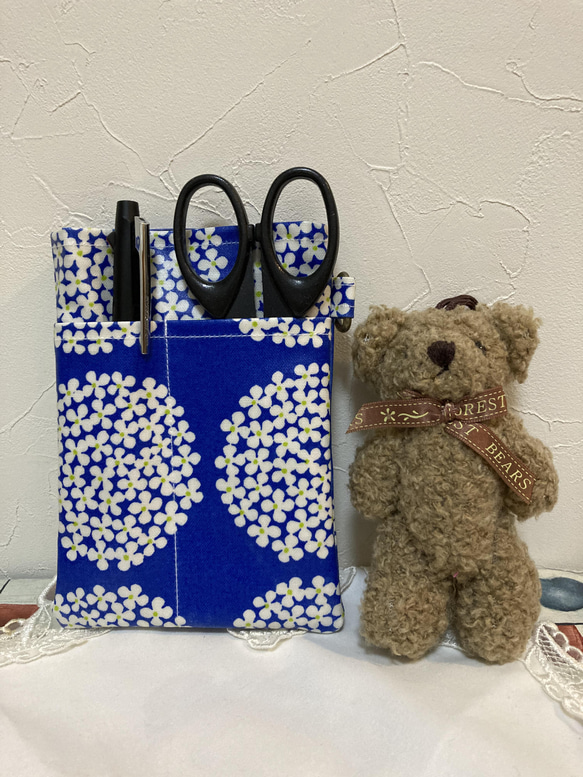 紫陽花柄（青）ナースポケットペンケース　オーガナイザー　ハンドメイド 人気・おすすめ｜使いやすい・旅行におすすめ セール中 全国発送 国内発送・品質保証付き商品