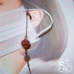 マスクチャーム ピアス イヤリング 薔薇 ピンク ⭐️⭐️ハンドメイド フラワーマスクピアス マグネットタイプ イヤリング・ピアス可