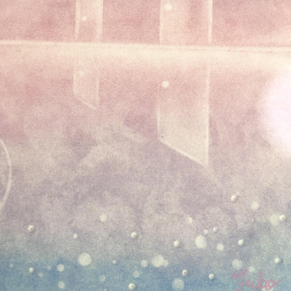 【A4ポスター】静寂〜Reflection《ポストカード+おまけ付》癒し　ヒーリングアート　水平線　月　扉　空 6枚目の画像