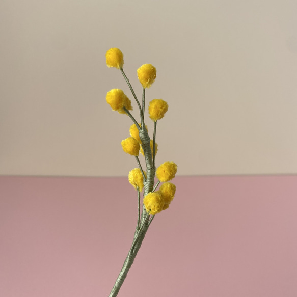ミモザの立体刺繍　花束　　（140） 10枚目の画像