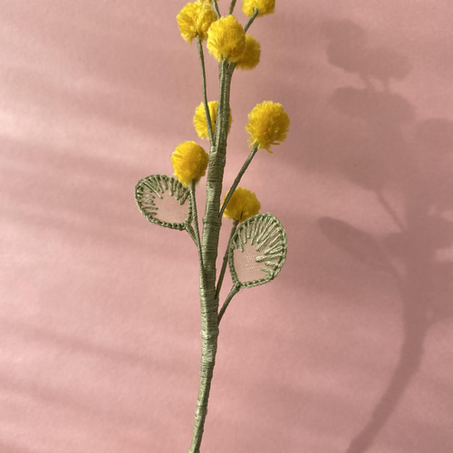 ミモザの立体刺繍 花束 （140） その他インテリア雑貨 mimosa