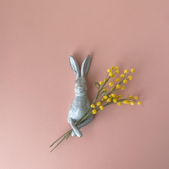 ミモザの立体刺繍　花束　　（140） 1枚目の画像