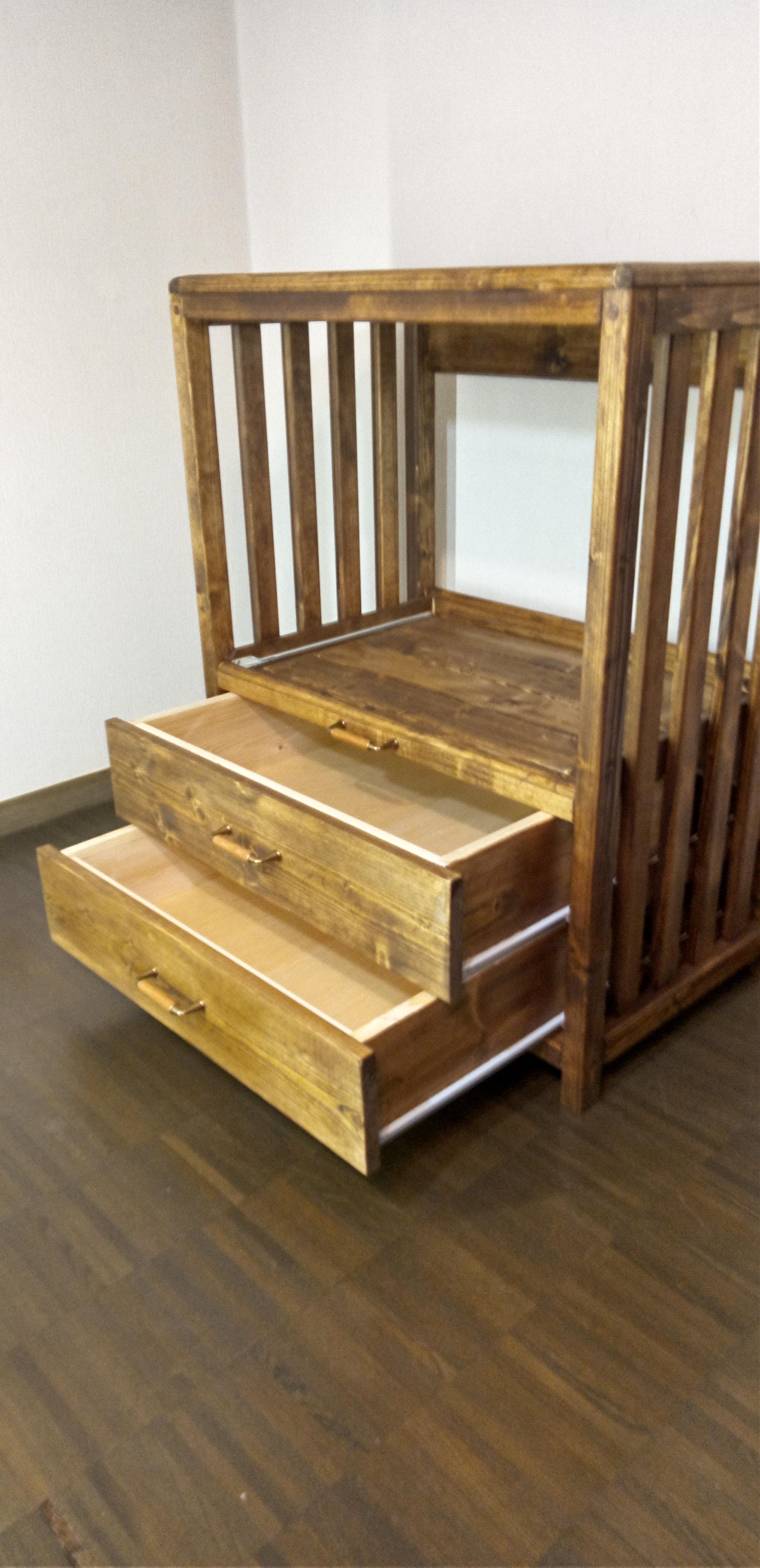 No61【天然木のよさ】キッチンキャビネット、天然木、無垢 34,125円