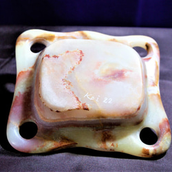 菓子鉢　菓子皿　石のお皿　オニックスを使用した天然の石の皿 5枚目の画像
