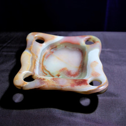 菓子鉢　菓子皿　石のお皿　オニックスを使用した天然の石の皿 3枚目の画像