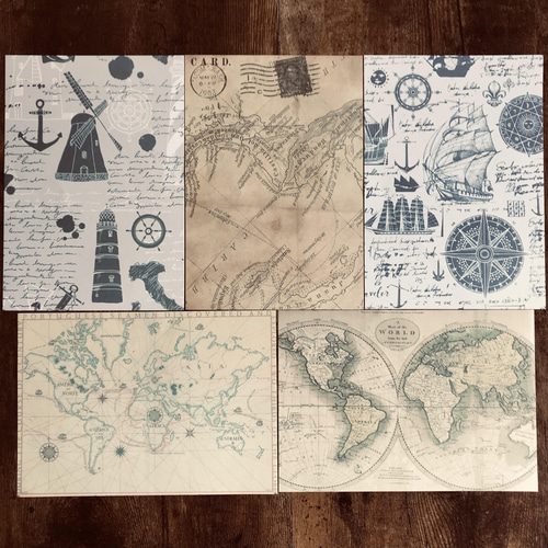 Amazon.co.jp: コラージュ 素材 100枚 50絵柄 100*140mm アート