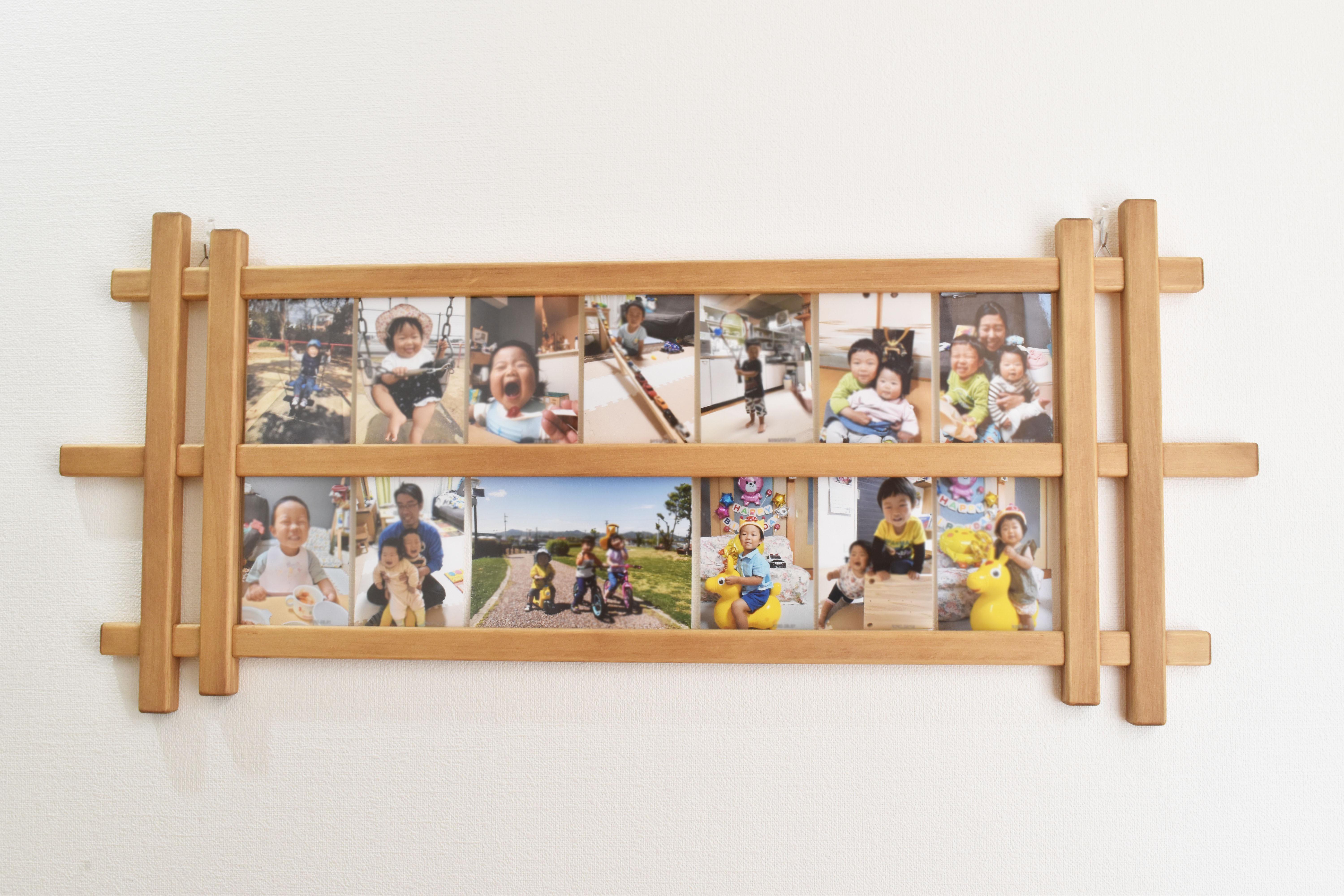 『Creema限定』12種類の写真サイズに対応『セミオーダー木製壁掛けフォトフレーム』M　茶色