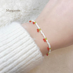 さくらんぼ ビーズブレスレット 春 フルーツ ブレスレット Margarete