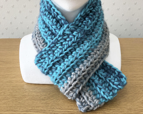 マフラー 子供 ブルー グレー 男の子 女の子 子供用 ショートマフラー