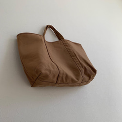 【A4対応】帆布　BASIC TOTE ( L ) カフェオレ 2枚目の画像
