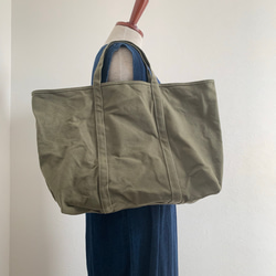 【A4対応】帆布　BASIC TOTE ( L ) カフェオレ 5枚目の画像