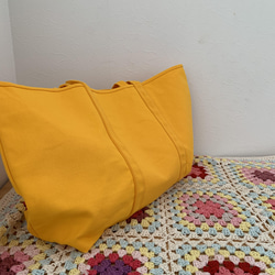 【A4対応】帆布　BASIC TOTE ( L ) カフェオレ 6枚目の画像