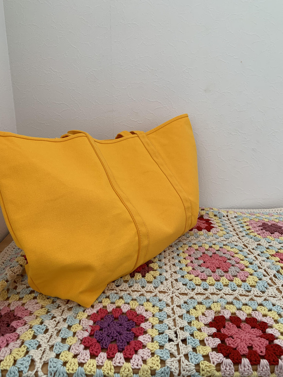【A4対応】帆布　BASIC TOTE ( L ) カフェオレ 6枚目の画像