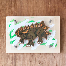 ■送料無料■ Leather  Picture  / Stegosaurus 2枚目の画像