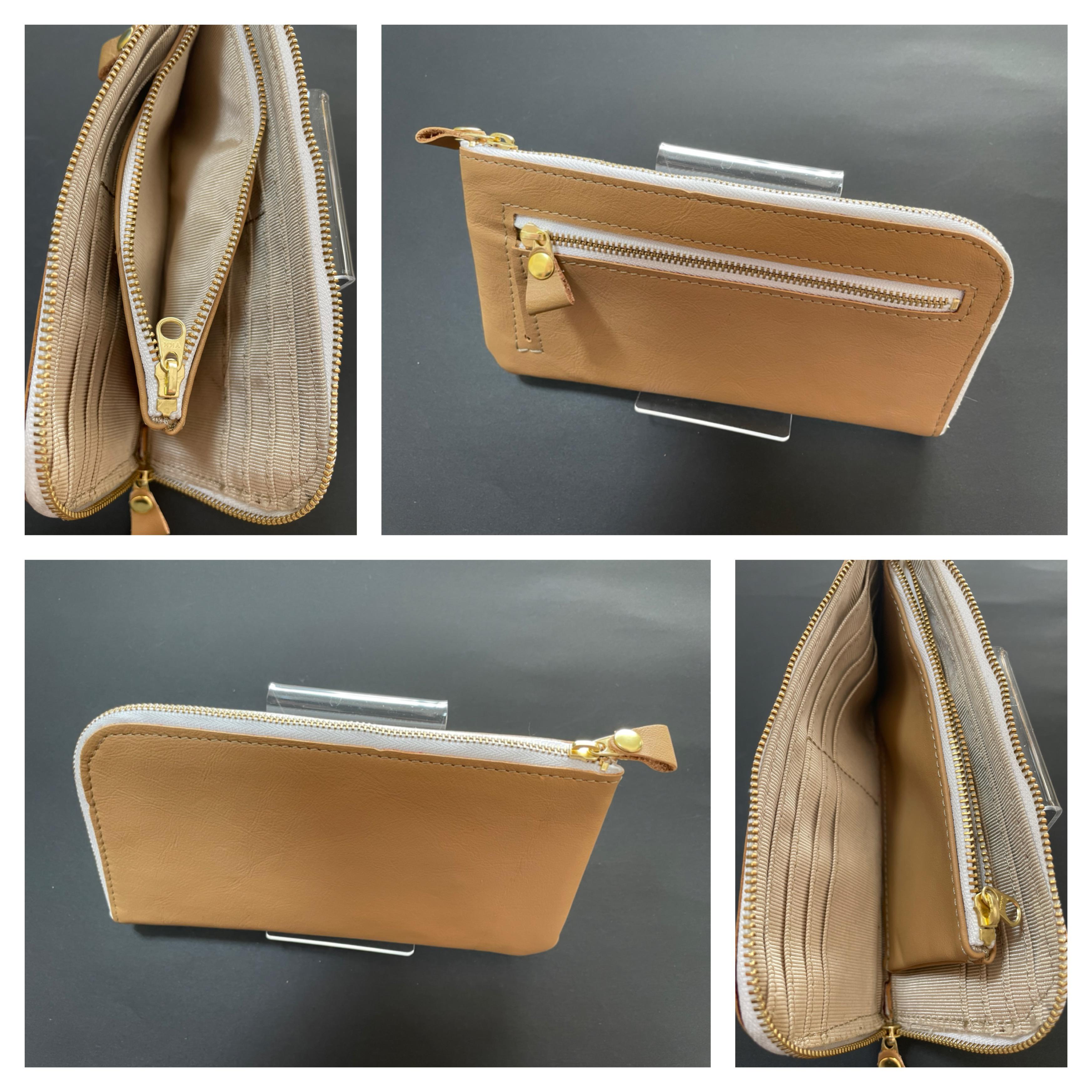 新品　本革長財布　ベージュブラウン