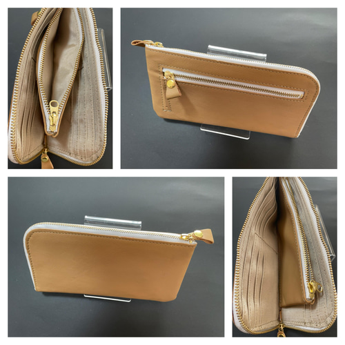 新品 本革長財布 ベージュブラウン 長財布 Tono❤️H 通販｜Creema 