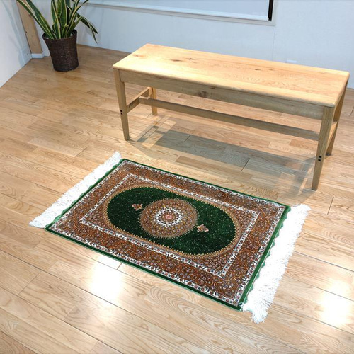 完売】ペルシャ カーペット バンブーシルク 玄関マット 90x60cm 完売】ペルシャ カーペット バンブーシルク 玄関マット 90x60cm