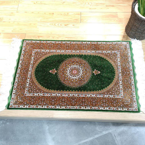 完売】ペルシャ カーペット バンブーシルク 玄関マット 90x60cm 完売】ペルシャ カーペット バンブーシルク 玄関マット 90x60cm