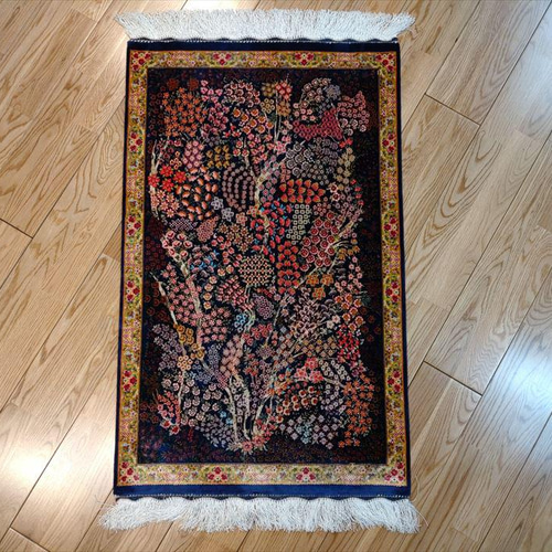 ペルシャ カーペット 玄関マット 生命の木 90x60cm カーペット・絨毯