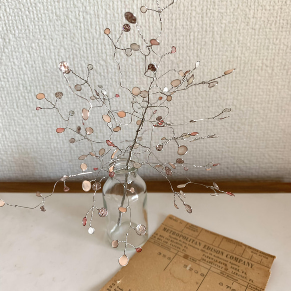 ワイヤークラフト　木の枝　✳︎春ピンクver✳︎ 7枚目の画像
