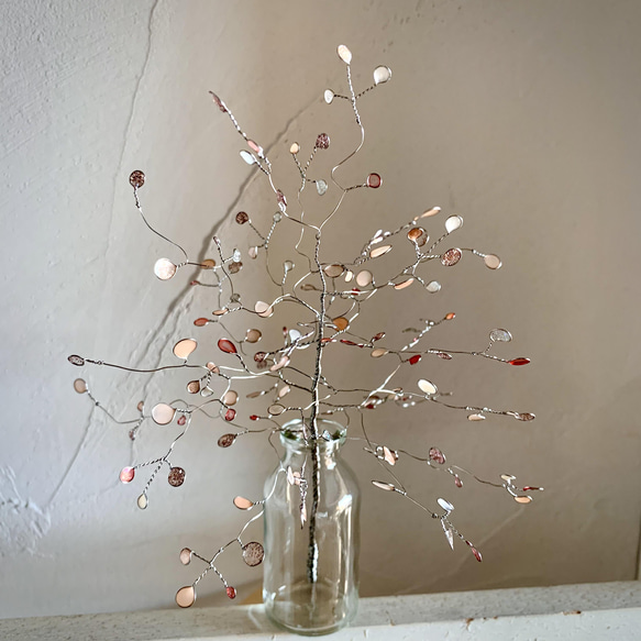 ワイヤークラフト　木の枝　✳︎春ピンクver✳︎ 2枚目の画像