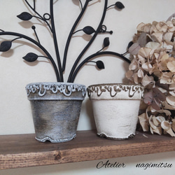 アンティークリメイク鉢Lサイズ×2set 一輪挿し・花瓶・花器 nagimitsu