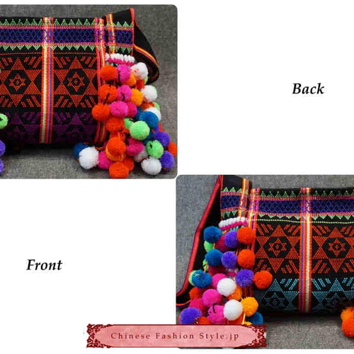 刺繍が美しい手織りのバッグ、斜めがけカバン、フェアトレード商品#102