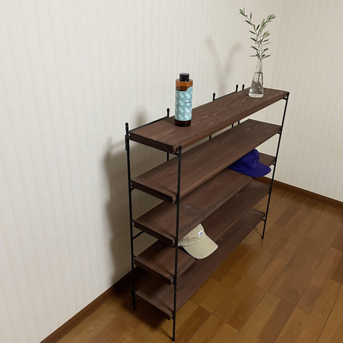 新商品‼️手作りアイアン家具 アイアンシェルフ 折り畳みラック西海岸