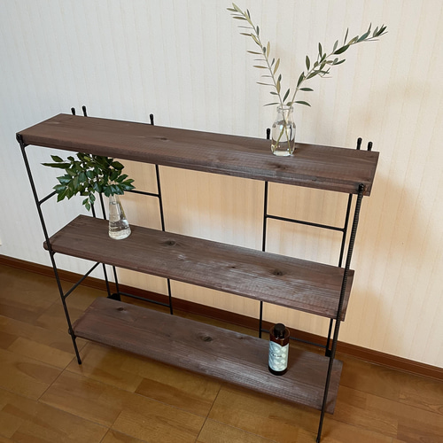 新商品‼️手作りアイアン家具 折り畳みラック 西海岸インテリア 幅200cm 新商品‼️手作りアイアン家具 アイアンシェルフ折り畳みラック