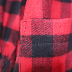 橡膠下擺便於行走❣️ 來自秋季的拉絨棉氣球袖連衣裙（免費/紅黑格紋） 第14張的照片