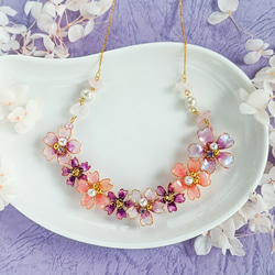 春色 満開の桜 天然石（ ローズクォーツ ） ネックレス [ サージカルステンレス ] 　 8枚目の画像