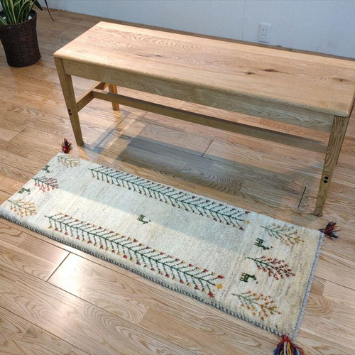 完売】ペルシャ絨毯 ギャッベ ミニランナー 生命の木、花 113x40