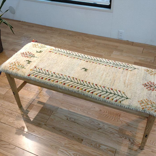 完売】ペルシャ絨毯 ギャッベ ミニランナー 生命の木、花 113x40