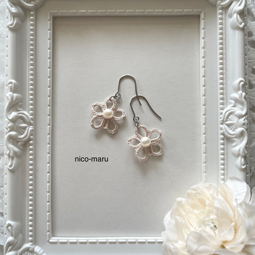 レースの耳飾り《…Nem' oubliez pas◇サクラ》❇︎ sweet beige