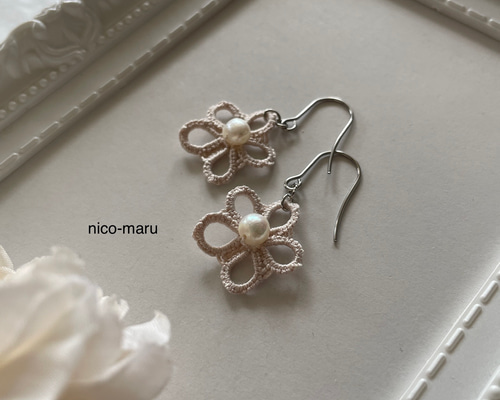 レースの耳飾り《…Nem' oubliez pas◇サクラ》❇︎ sweet beige