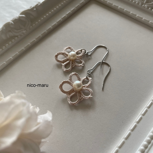 レースの耳飾り《…Nem' oubliez pas◇サクラ》❇︎ sweet beige